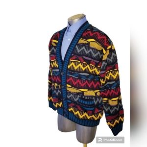 Vintage Coogi australia woold candigan sweater  biggie hip hop rap sz XL
